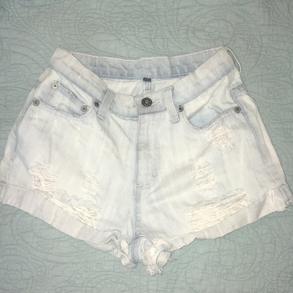 Carmar ripped high waisted shorts